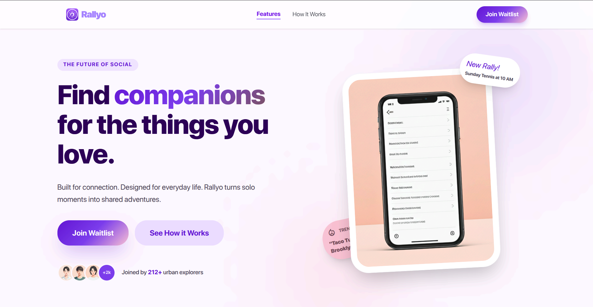 Rallyo an Event Sharing,Companion finding app