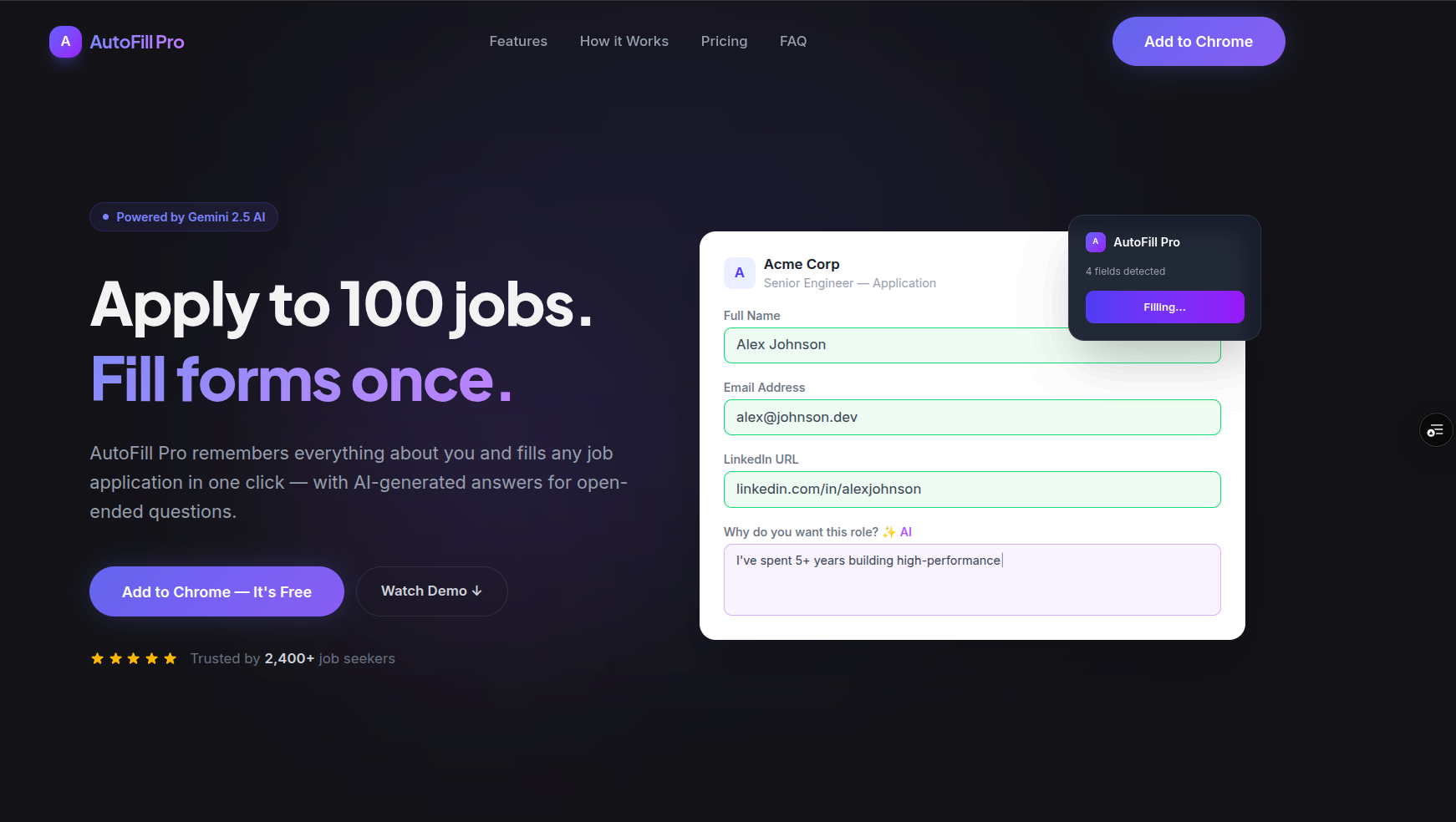 AutoFill Pro - AI Job Application Autofiller